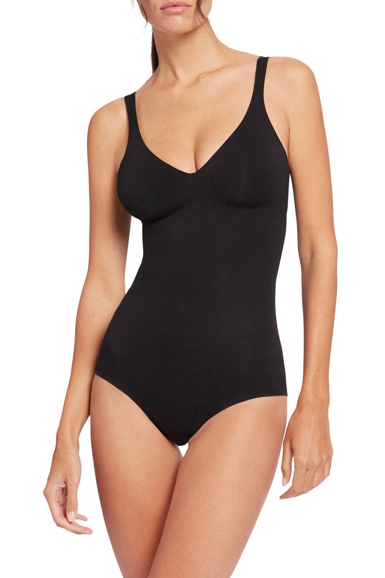 Cotton Contour 3W Shaping Bodysuit, Main, color, BLACK