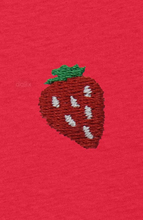 Dalix Womens Lil Strawberry Lightweight High Waisted Tee In Red