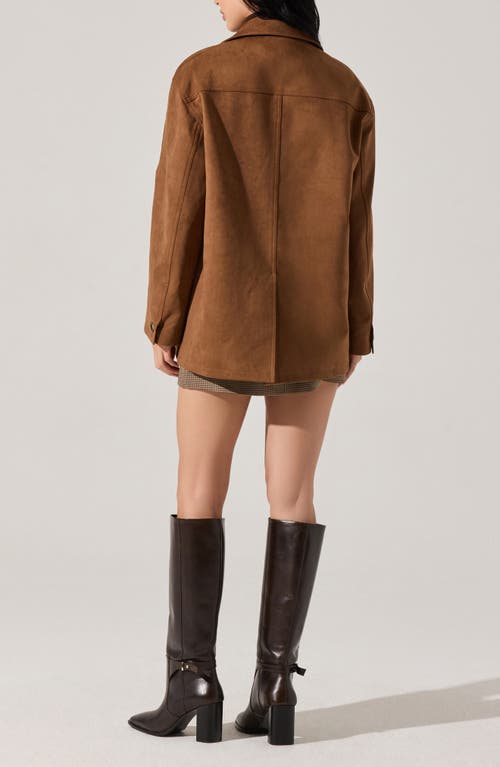 Astr The Label Presleigh Faux Suede Jacket In Brown