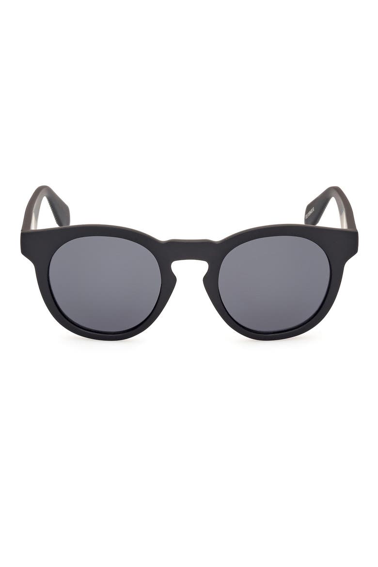 48MM Round Sunglasses, Main, color, MATTE BLACK / SMOKE