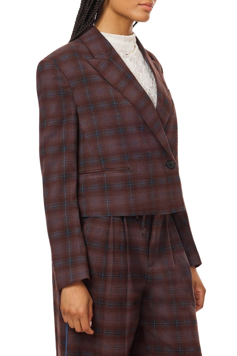 Plaid Cropped Blazer, Alternate, color, MULTI PLAID