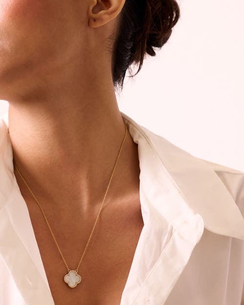 Electric Picks Icon White Clover Necklace In Gold