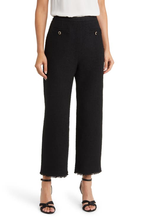 Katyyt Bouclé Straight Leg Ankle Pants