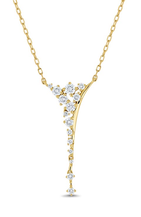 Solstice 18k Gold Diamond Cluster Y Necklace