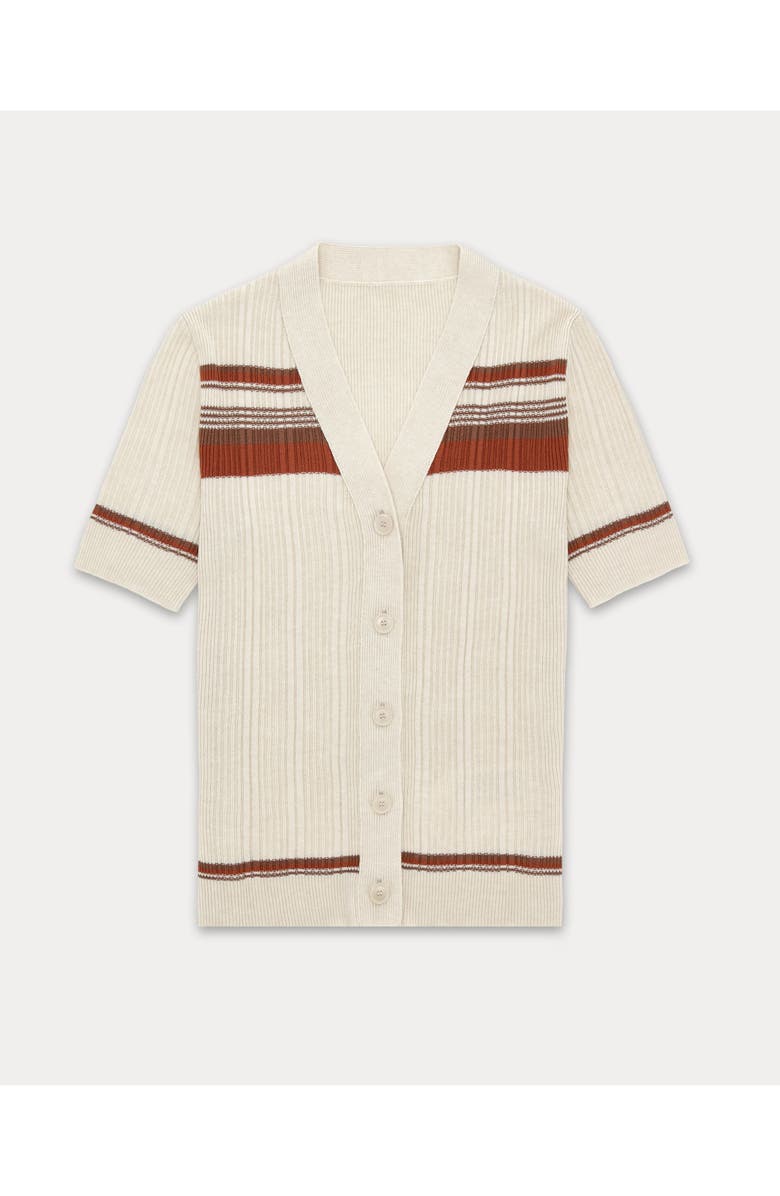 Fortela Clarisse Striped Cardigan, Main, color, Clay
