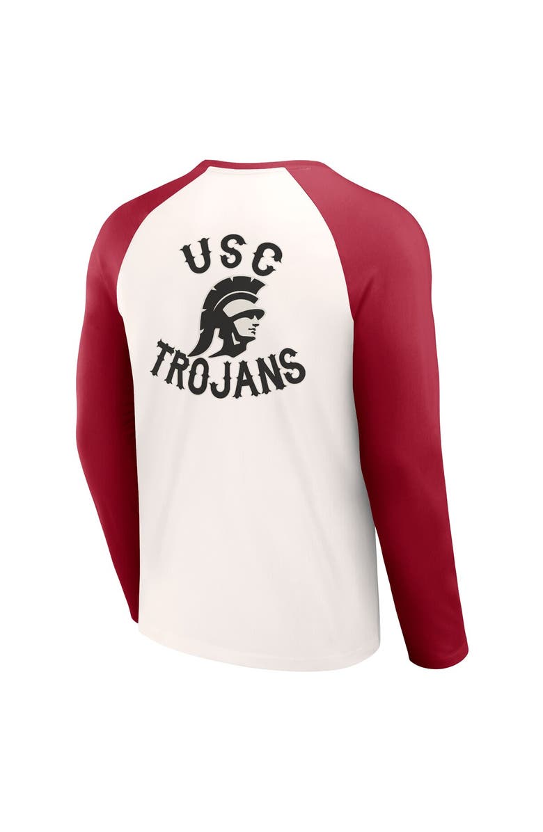 Darius Rucker Collection by Fanatics Men's Darius Rucker Collection by Fanatics Cream/Cardinal USC Trojans Raglan Long Sleeve T-Shirt, Alternate, color, 