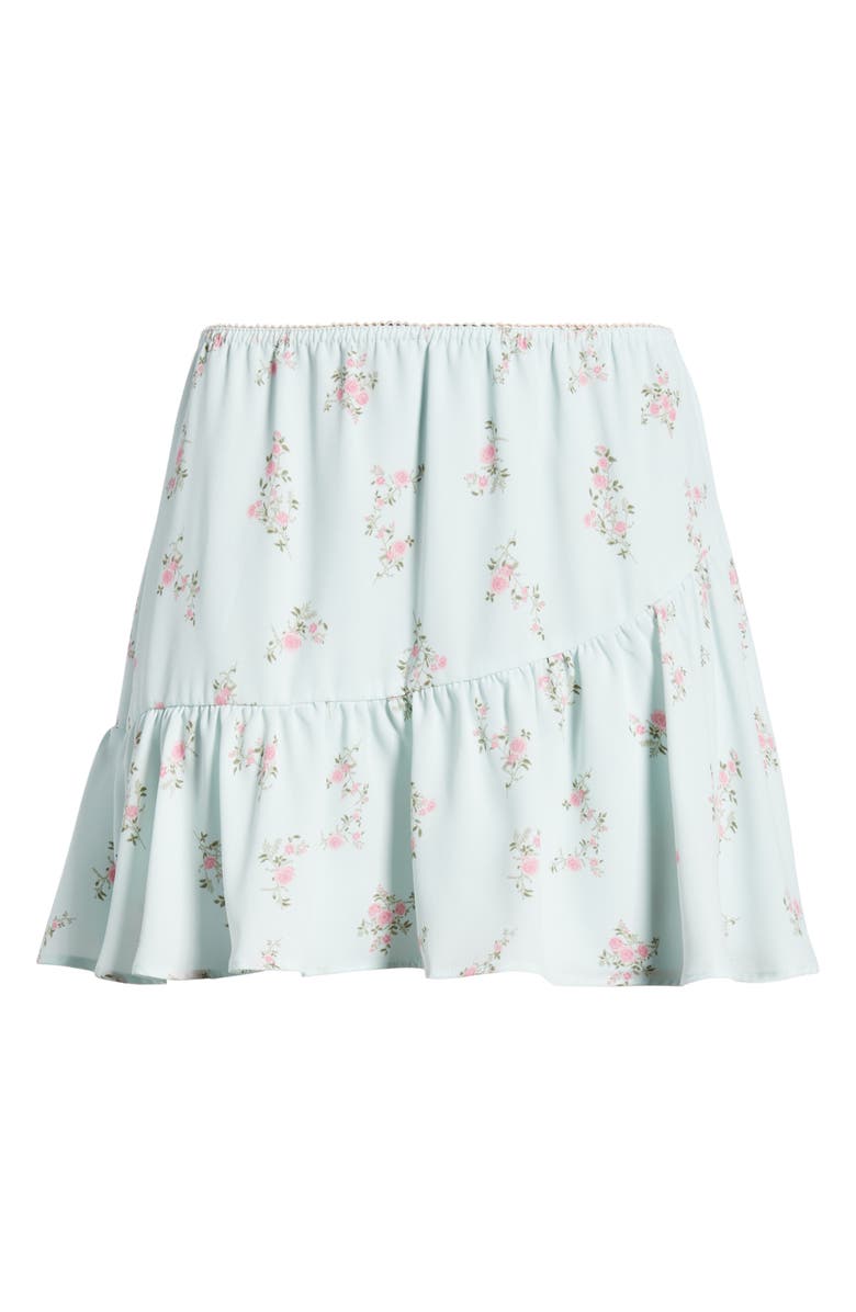 BP. Chiffon Miniskirt, Alternate, color, Green C-Pink Selina Floral