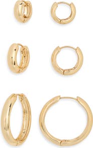 NORDSTROM RACK Three-Pack Hoop Earrings