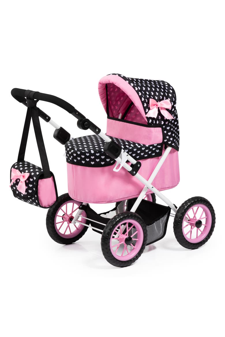 Trendy Doll Pramblack & Pink W/ Hearts Dolls 18", Main, color, Multicolored