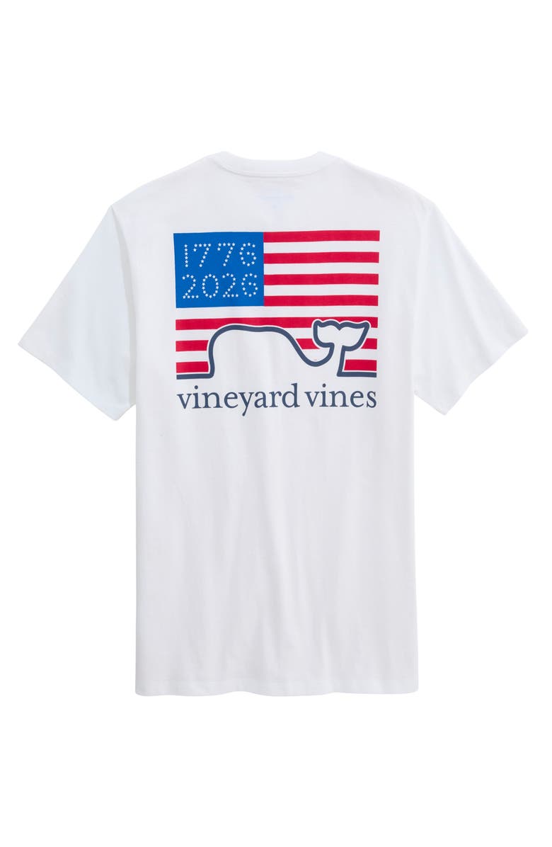 vineyard vines 1776–2026 Flag Graphic Pocket T-Shirt, Alternate, color, White Cap
