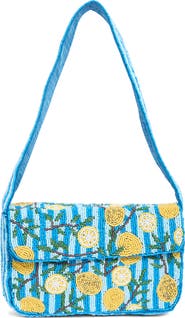 Collection XIIX Beaded Striped Lemon Shoulder Bag