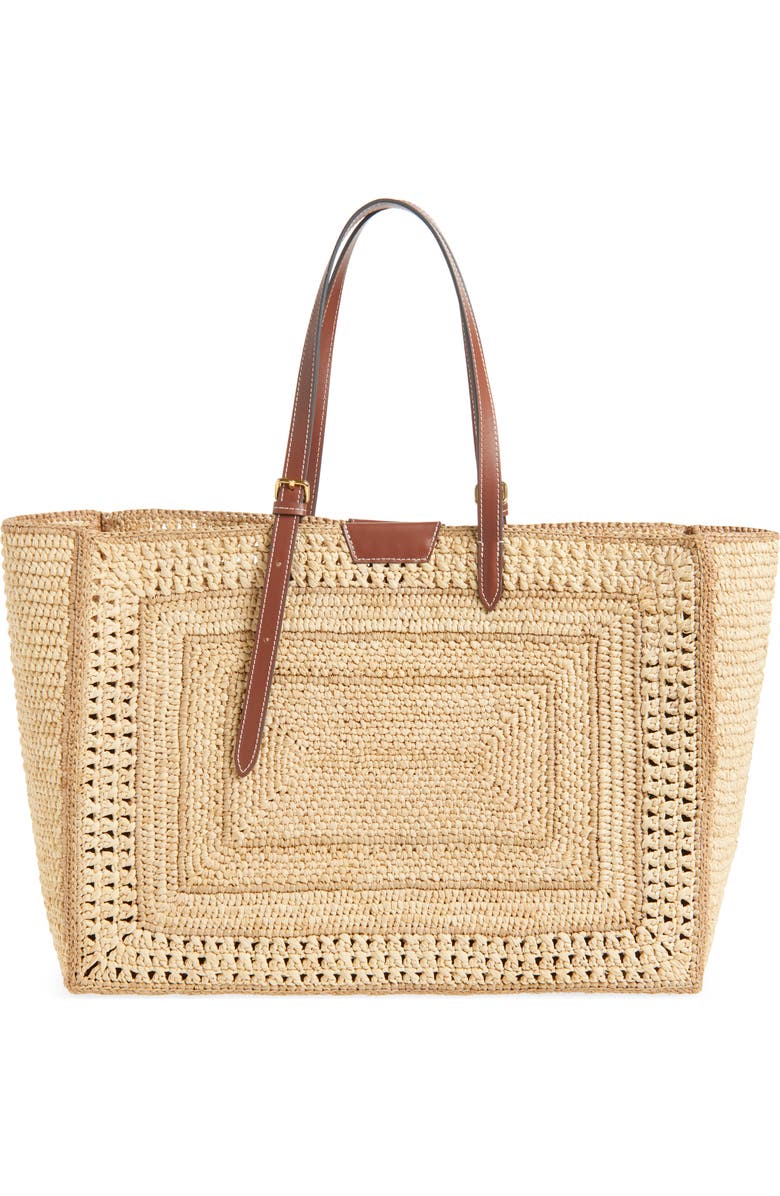 Anya Hindmarch Raffia Bow East/West Tote, Alternate, color,