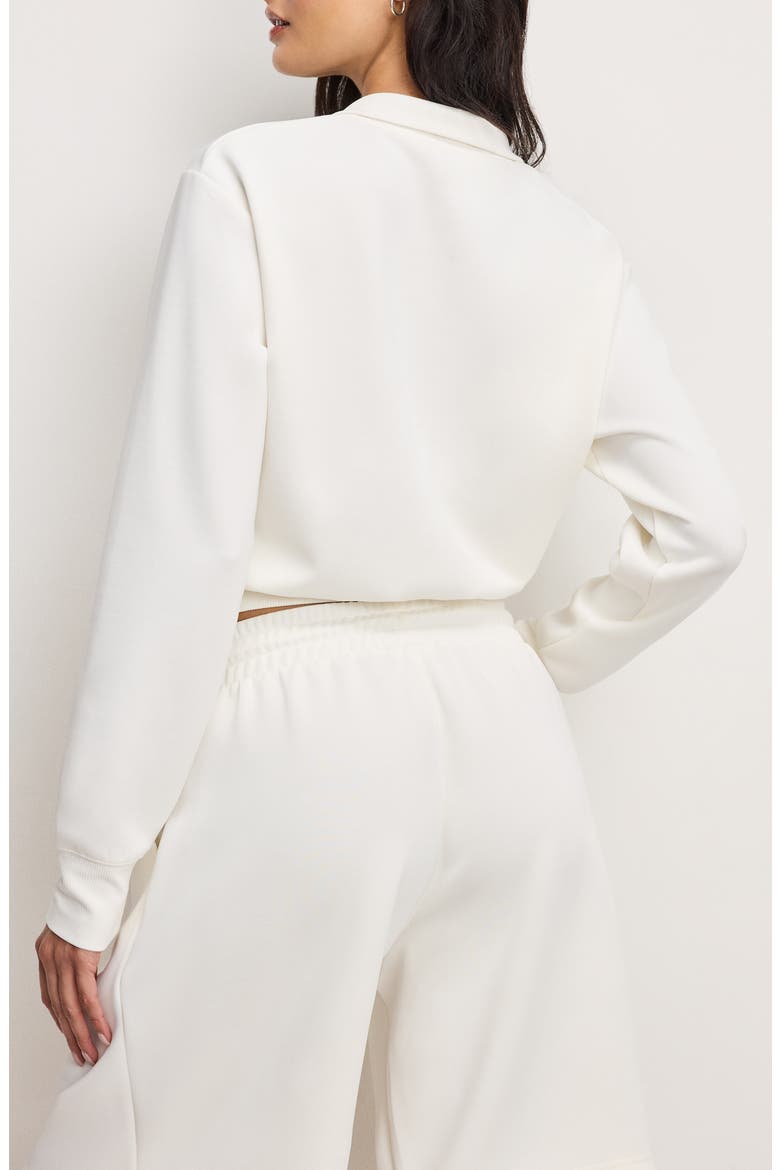 Air Soft Cotton Blend Half Zip Sweatshirt, Alternate, color, CLOUD WHITE001