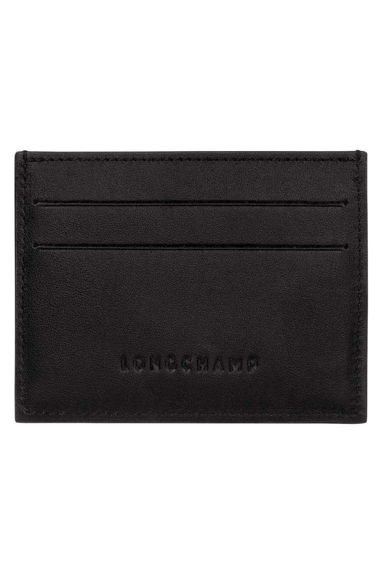 Le Roseau Leather Card Case, Alternate, color, BLACK