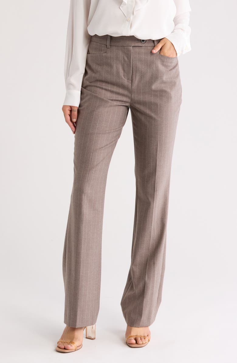 Calvin Klein Pinstripe Modern Pants, Main, color, Oyster Multi