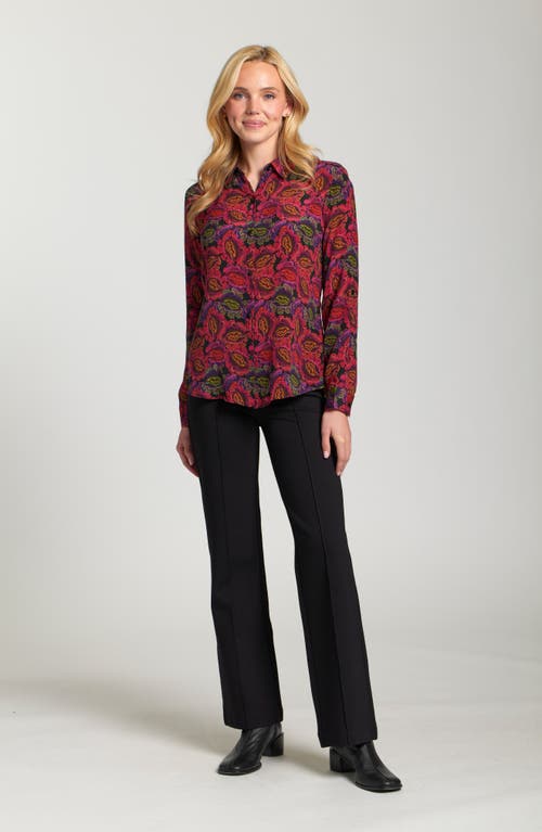 Apny Abstract Print Roll Tab Sleeve Chiffon Button-up Shirt In Multi
