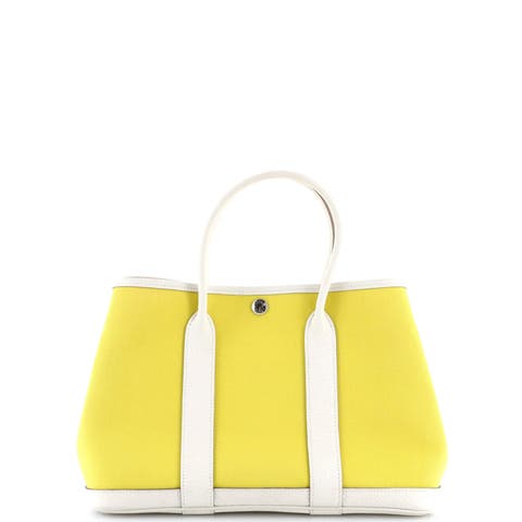 Garden Party Tote Toile and Leather 30