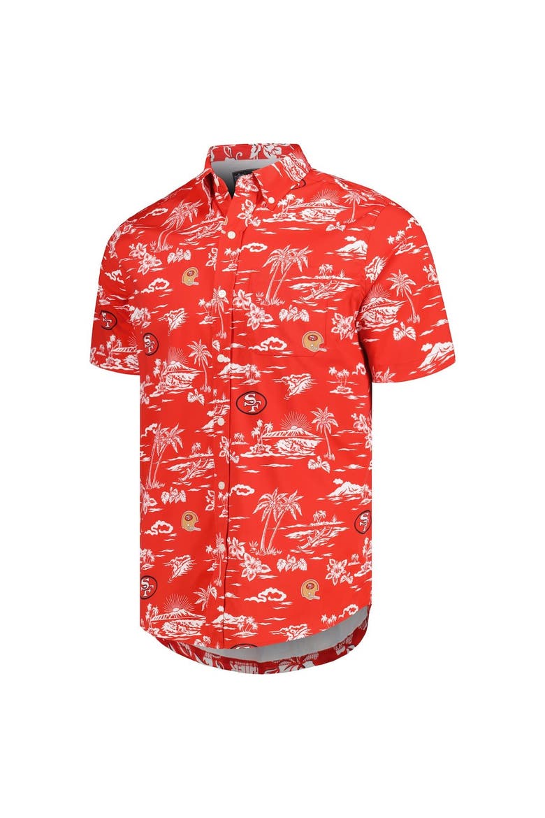 Men's Reyn Spooner Scarlet San Francisco 49ers Throwback Kekai Print Button-Up Shirt, Alternate, color, Scarlet