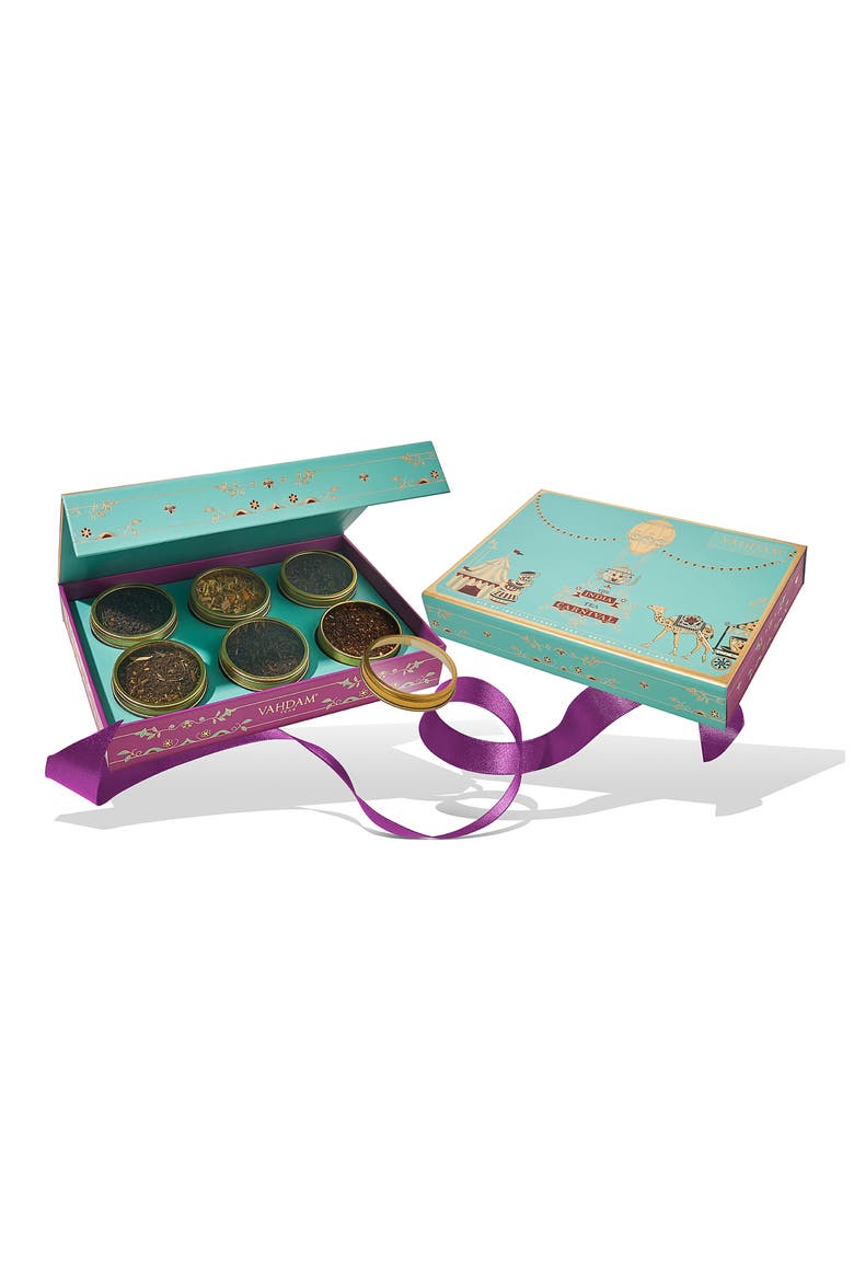 The India Tea Carnival Set of 6 Loose Leaf Teas, Alternate, color, TURQUOISE