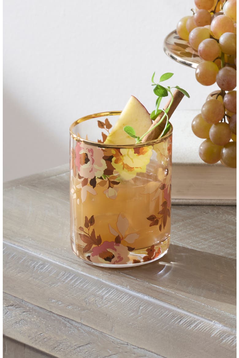 Set of 4 Wild Rose Tumblers, Alternate, color, PINK