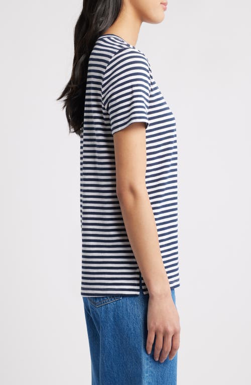 Caslonr Caslon(r) Cotton & Modal T-shirt In Navy- White Brooke Stripe