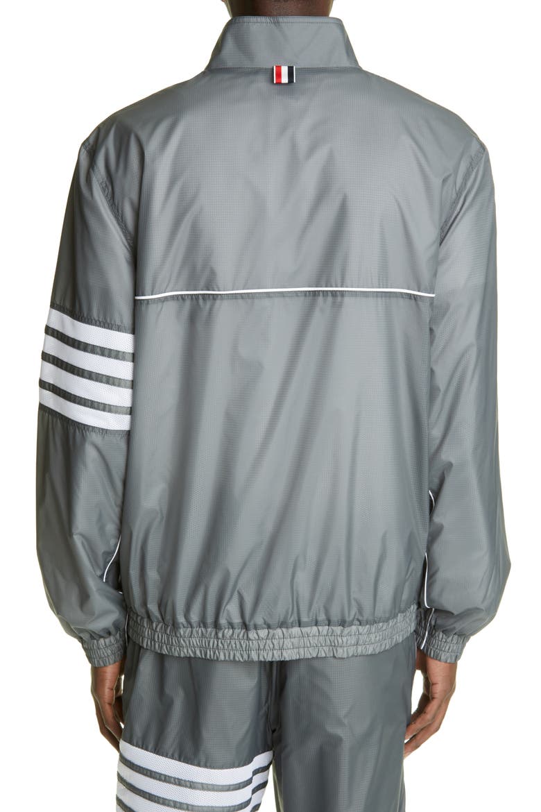 Oversize Zip Front Track Jacket, Alternate, color, SILVER