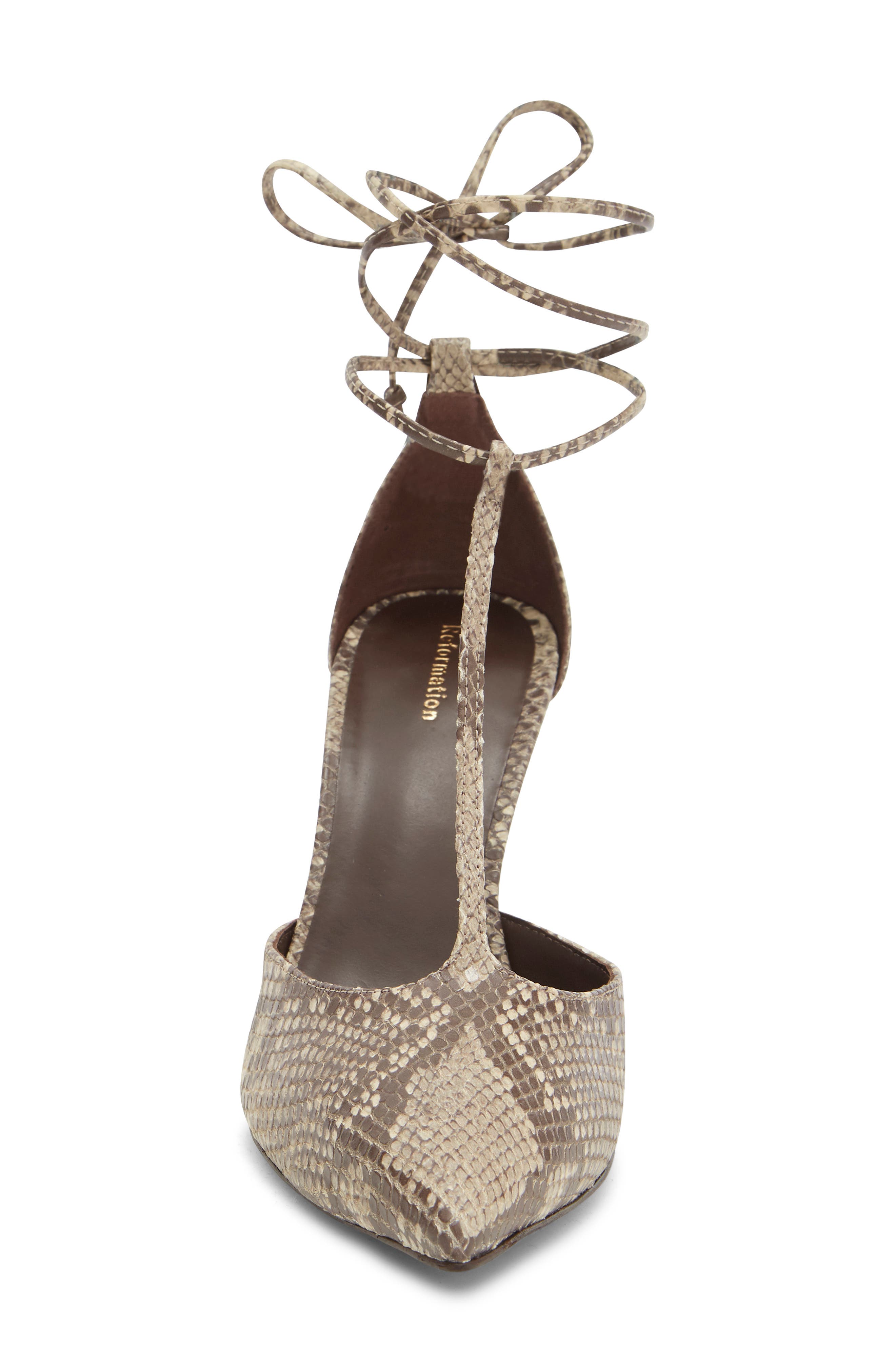 Stassie T-Strap Pump, Alternate, color, TAN SNAKE