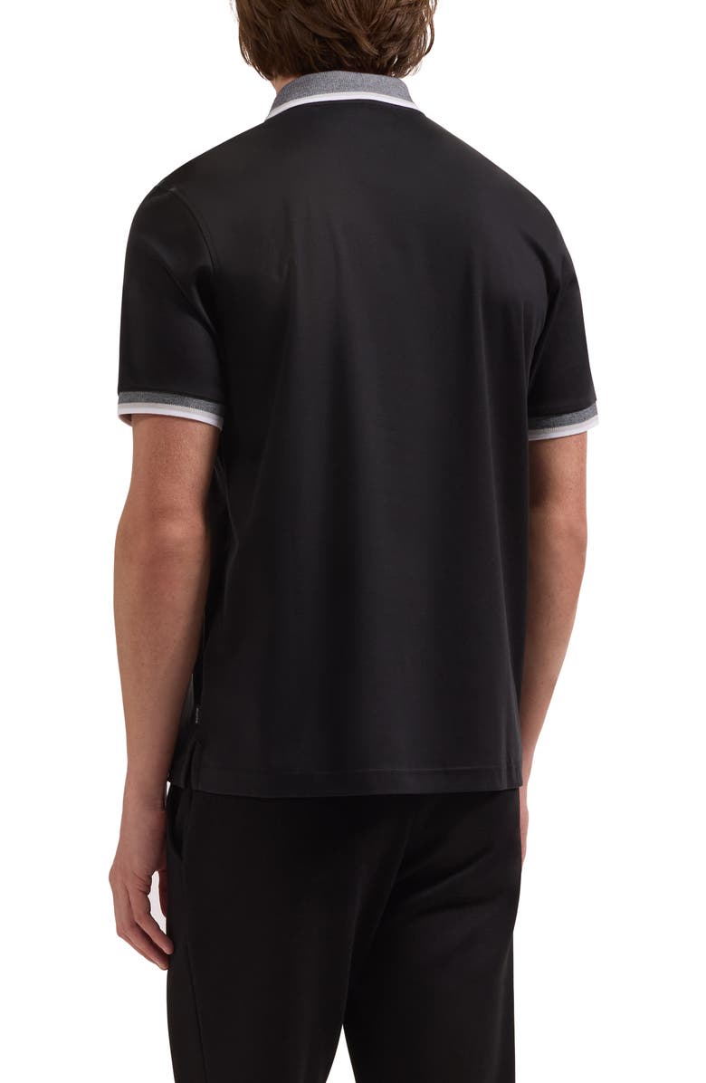 Bugatchi Quarter Zip Polo, Alternate, color, Black