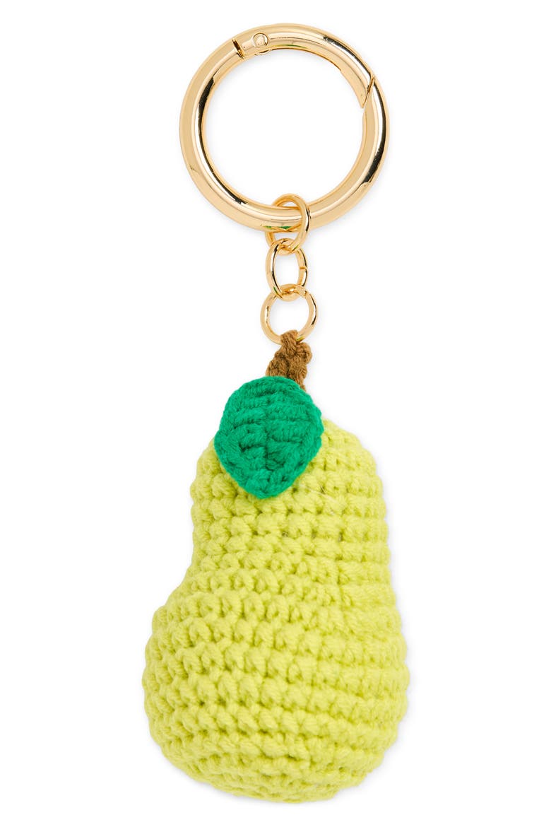 Crochet Pear Bag Charm, Main, color, PEAR MULTI- GOLD