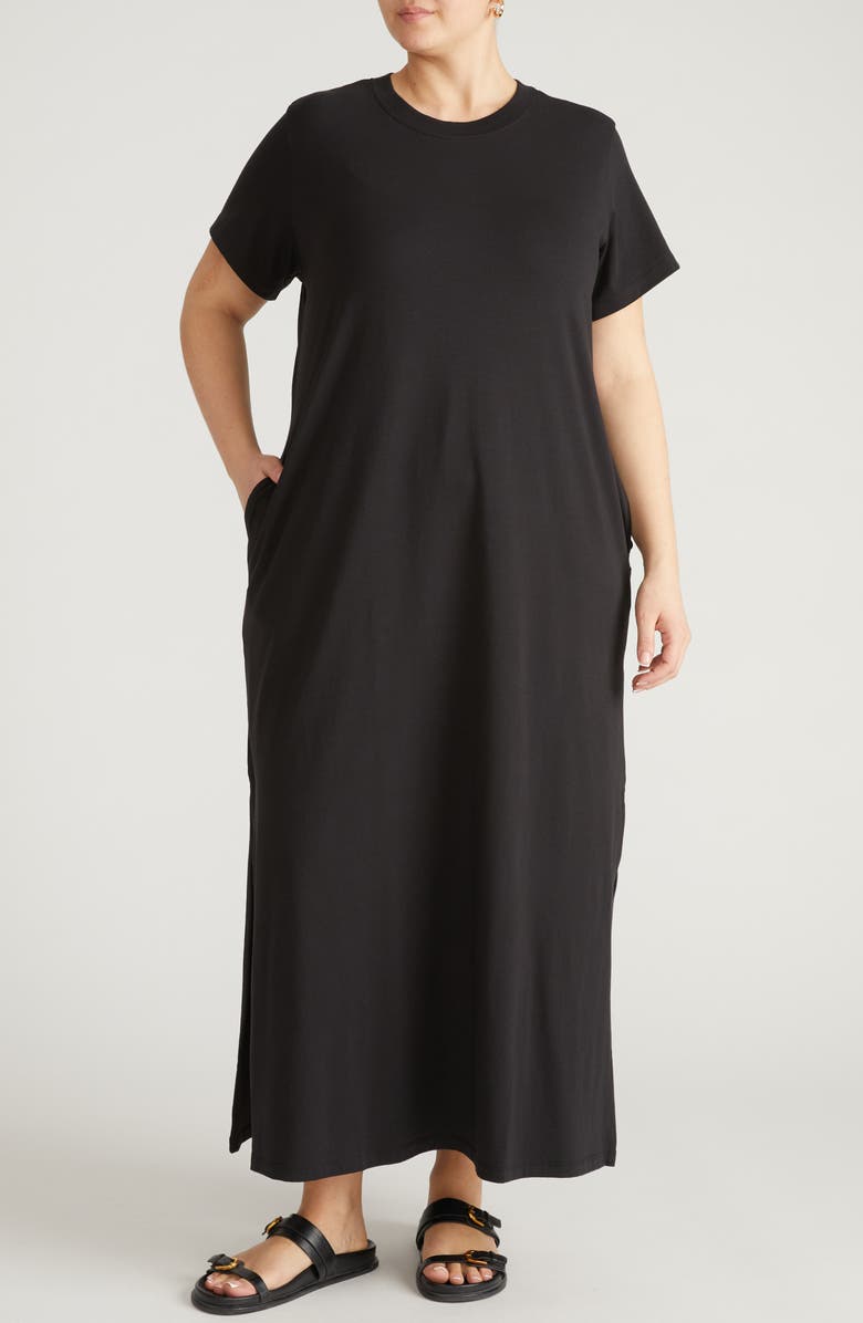 Universal Standard Halie Maxi T-Shirt Dress, Alternate, color, Black