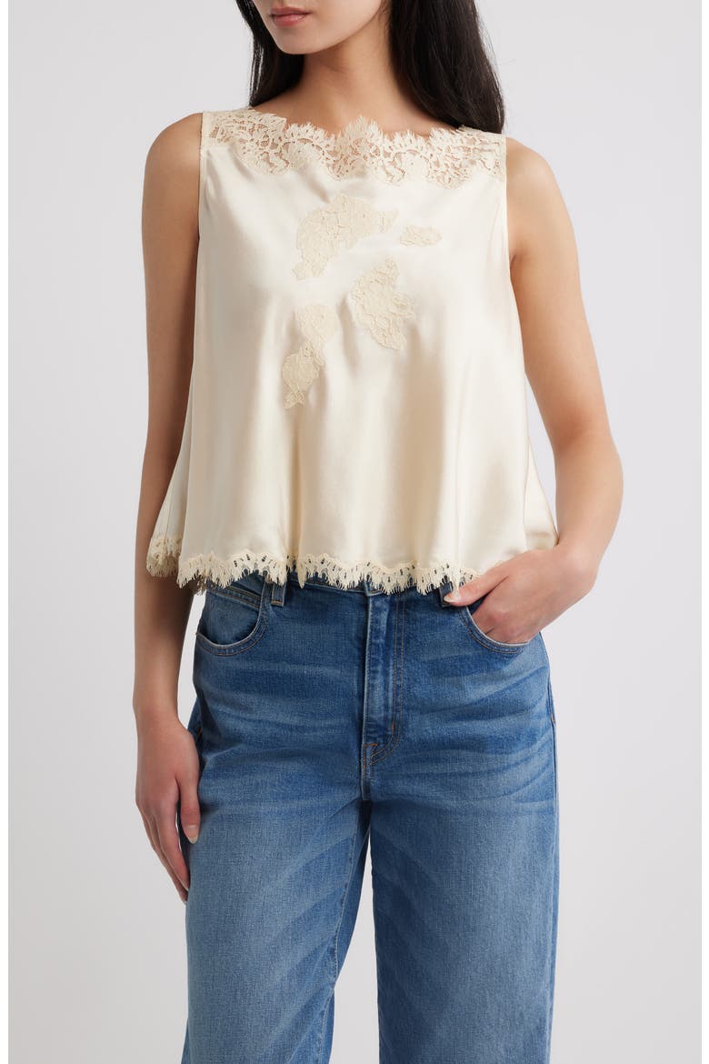 Valerina Silk Lace Top, Main, color, CANDLELIGHT
