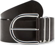 MANGO Oval Buckle Leather Belt