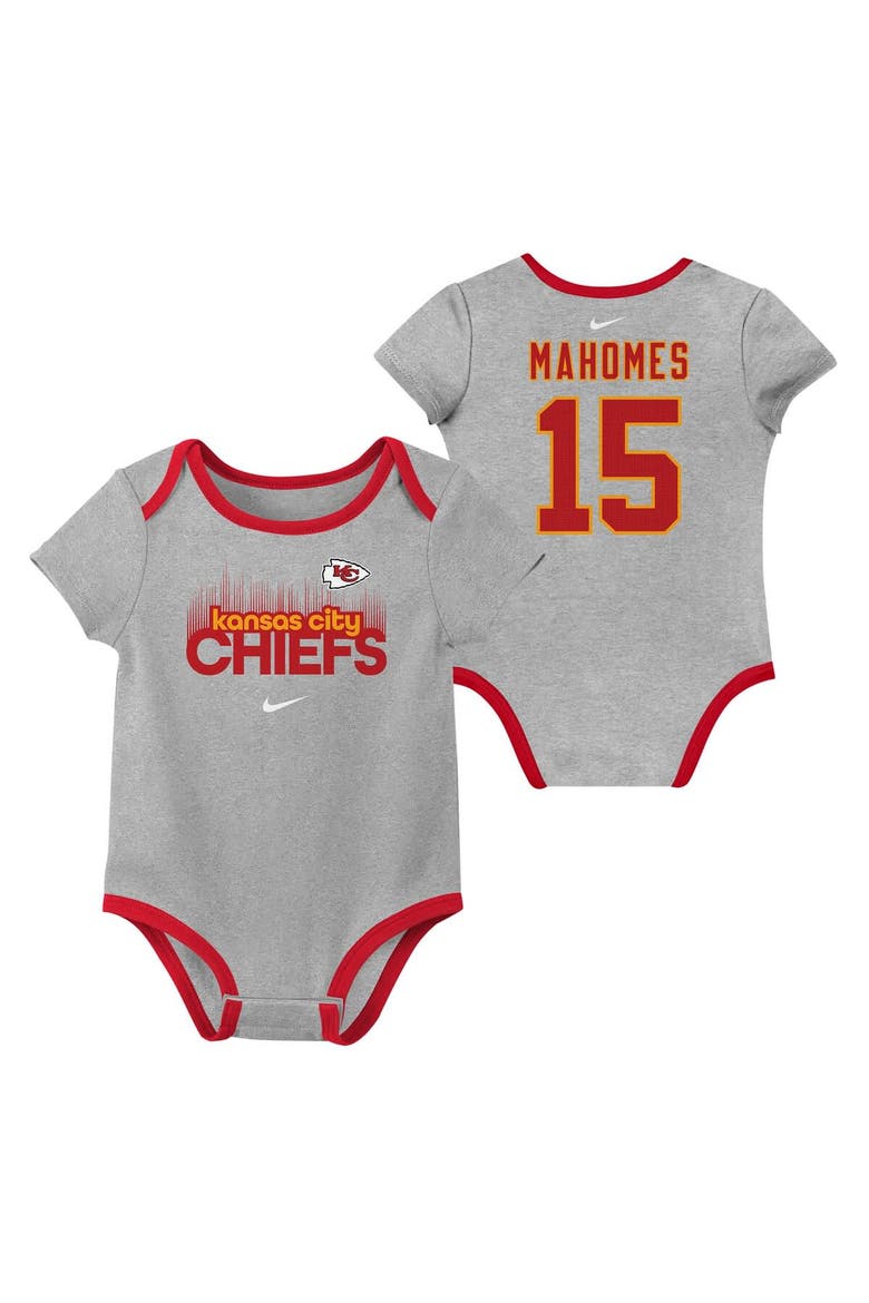 Newborn & Infant Nike Patrick Mahomes Kansas City Chiefs Name & Number 3-Pack Bodysuit Set, Alternate, color, Red