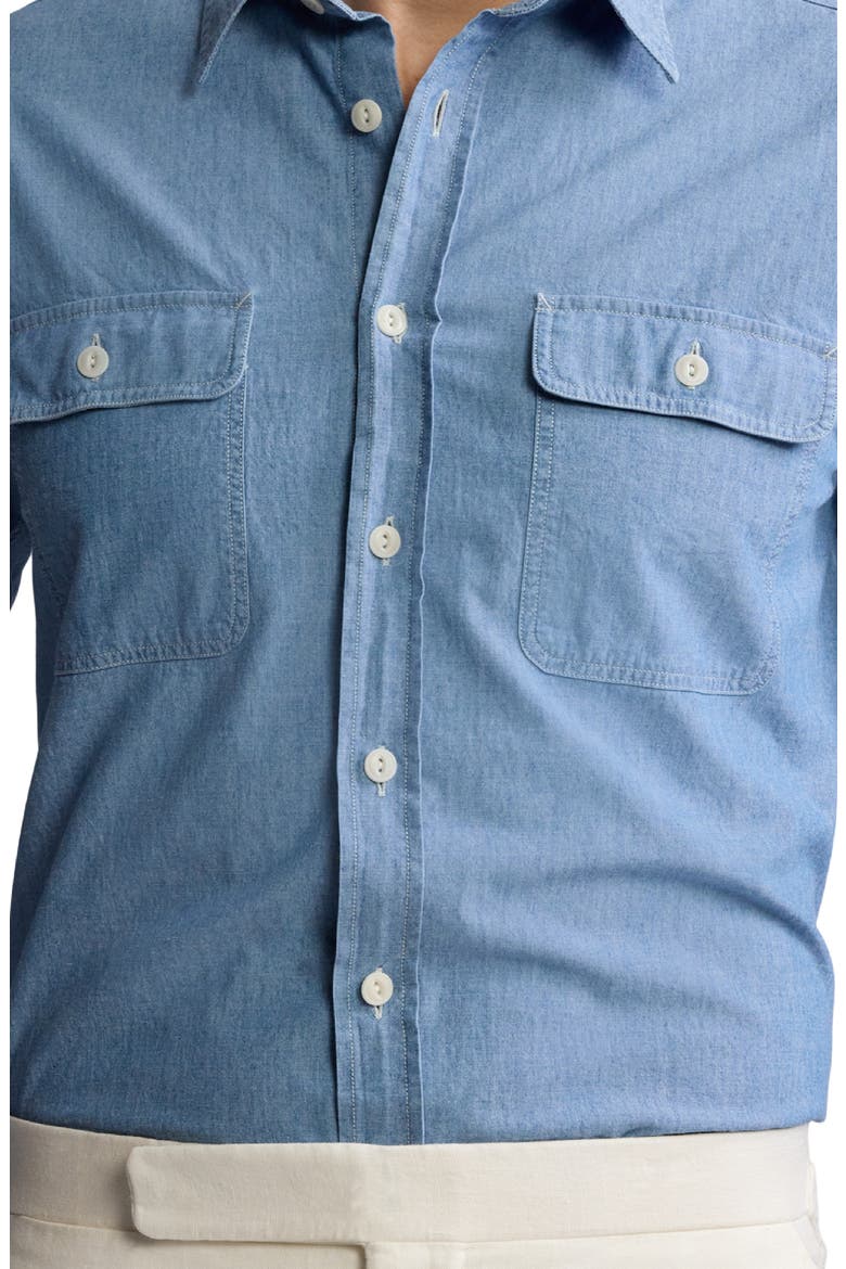 Washed Cotton Chambray Button-Up Shirt (Men) | Nordstrom