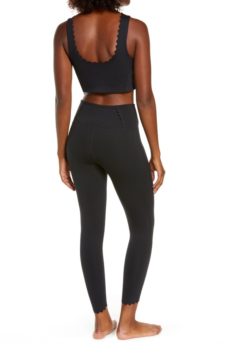 Zella Scalloped Studio Lite 7/8 Leggings, Alternate, color,