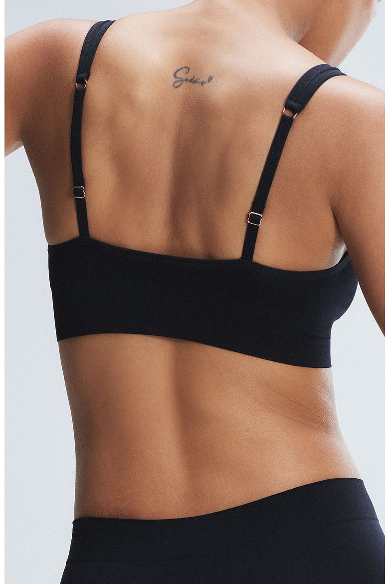 Seamless Scoop Neck Bralette, Alternate, color, BLACK CAVIAR