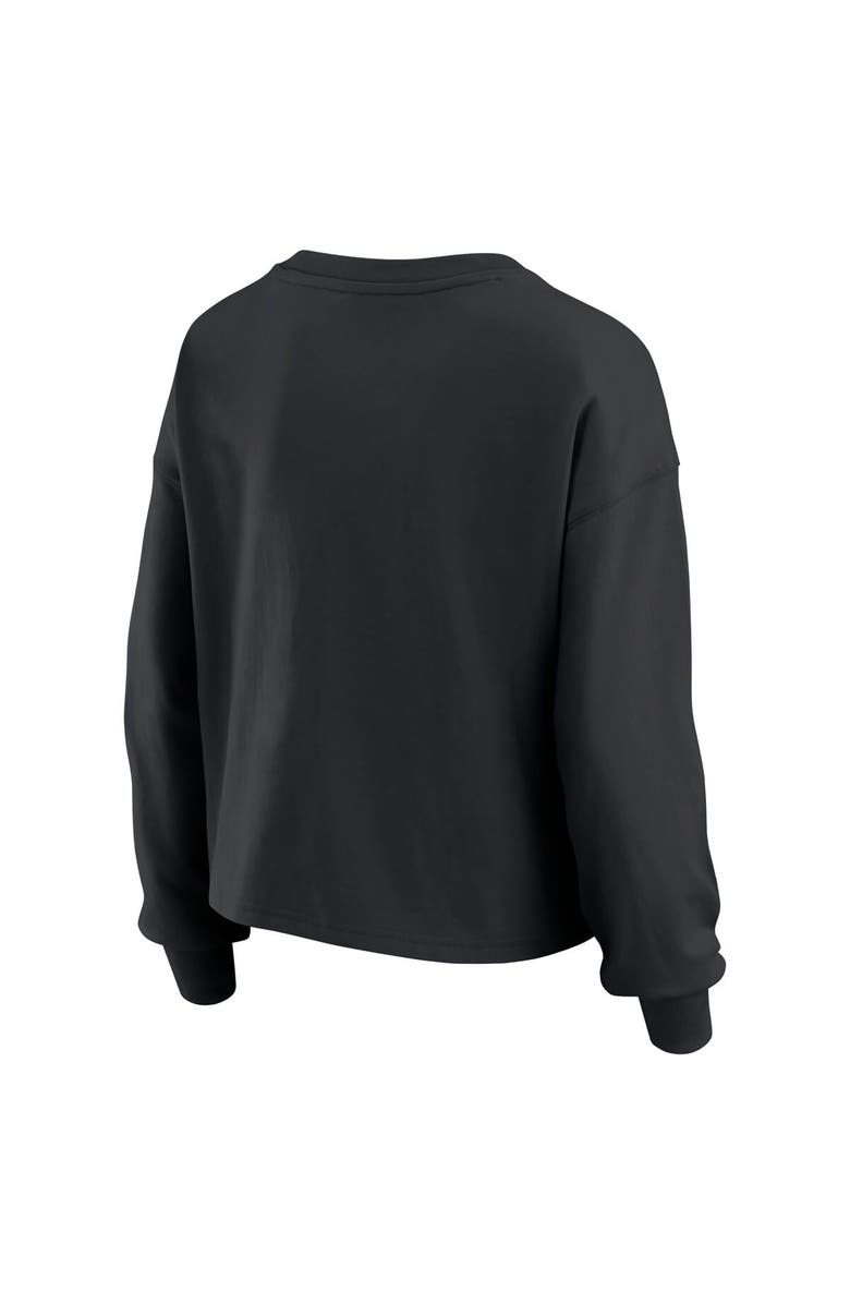 WEAR by Erin Andrews Women's WEAR by Erin Andrews Black Las Vegas Raiders Heavy Rugby Jersey Long Sleeve T-Shirt & Shorts Lounge Set, Alternate, color, Black