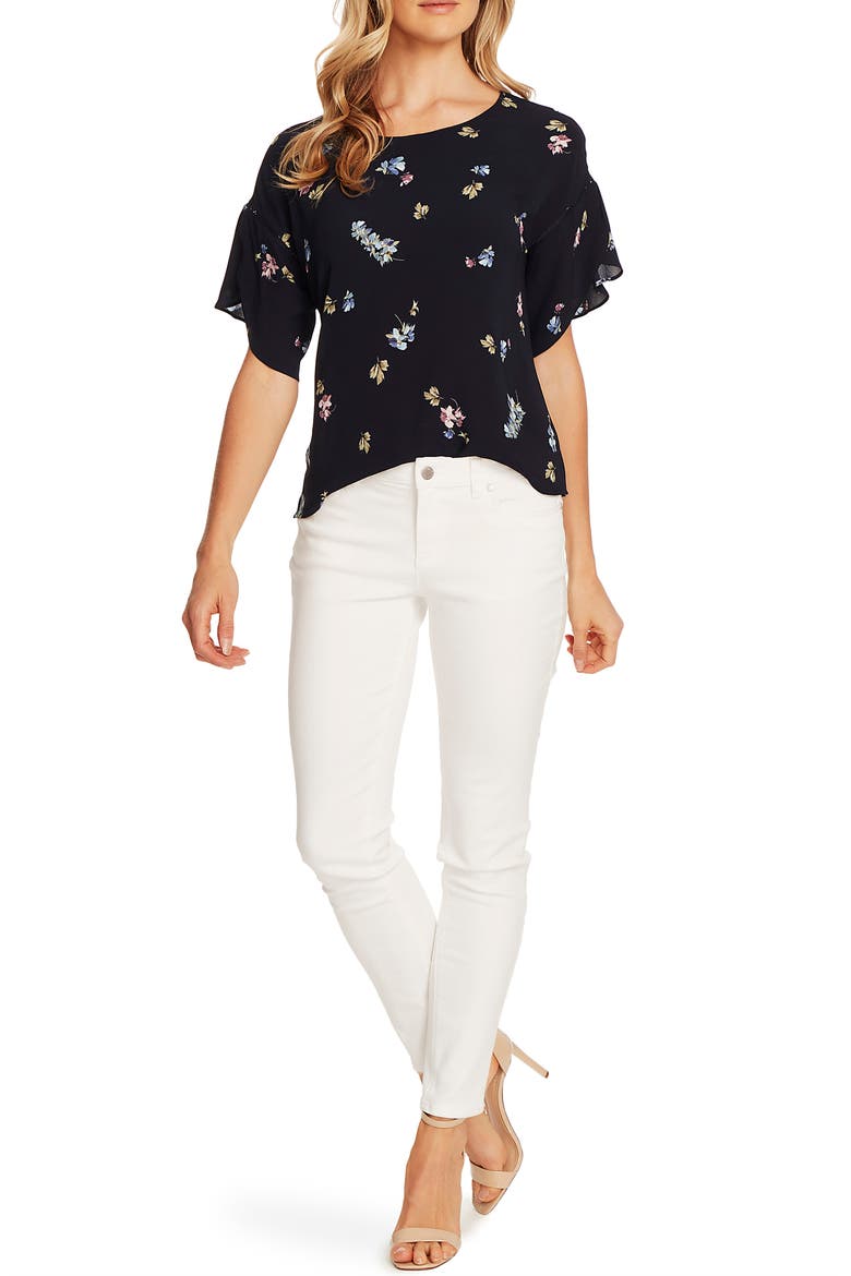 Romantic Buds Tulip Sleeve Top, Alternate, color, NIGHT NAVY