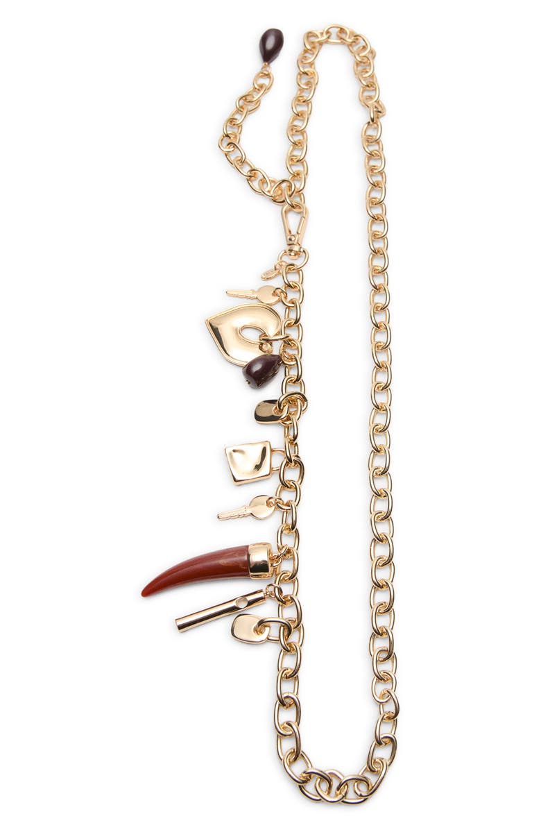 MANGO Multicharm Chain Belt, Alternate, color, Gold