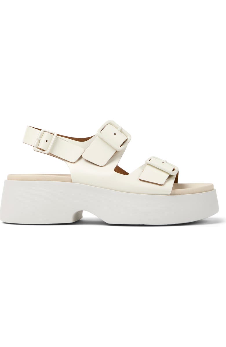 Camper Tasha Platform Sandal, Alternate, color, White Natural