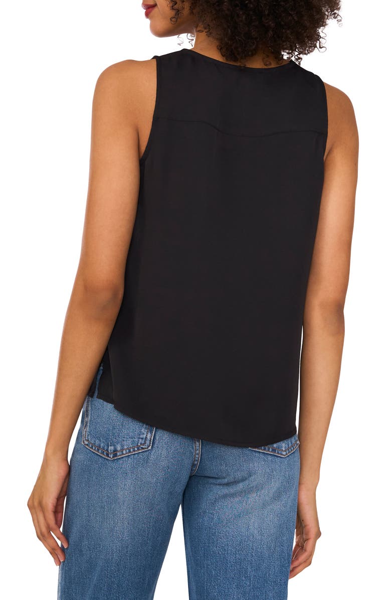 Vince Camuto Crossover Sleeveless Top, Alternate, color, Rich Black