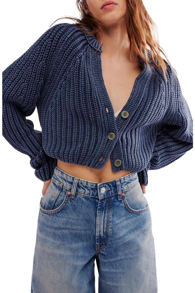 Sweet Nothing Cotton Cardigan, Main, color, NAVY
