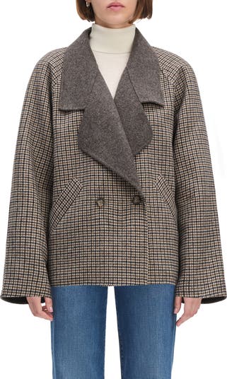 The Cameron Houndstooth Wool Blend Coat