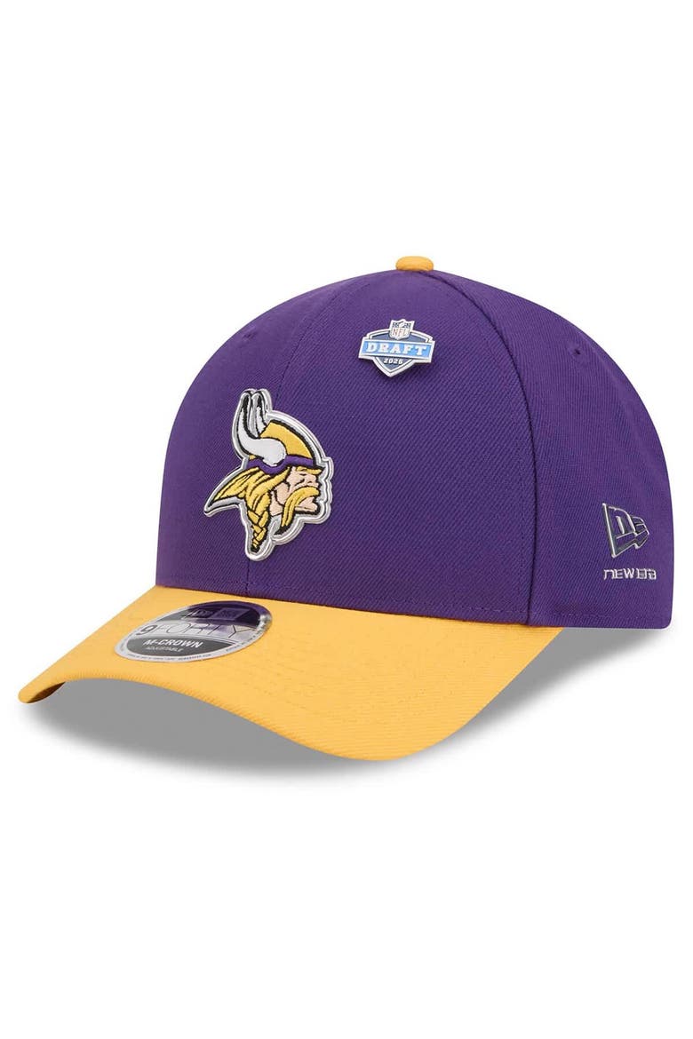 Men's New Era  Purple/Gold Minnesota Vikings 2026 NFL Draft 9FORTY M-Crown Adjustable Hat, Main, color, Purple
