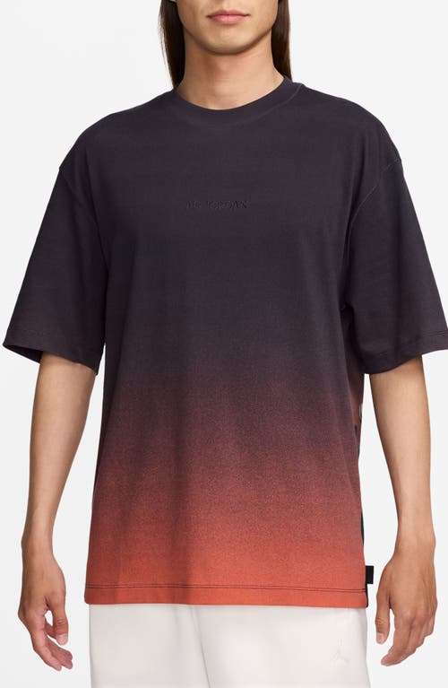 Jordan Air  Gradient Cotton Graphic T-shirt In Off Noir/black