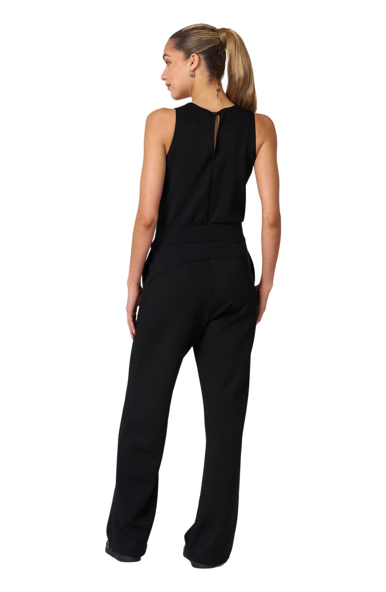 Rebody Active That's a Wrap Scuba Knit Jumpsuit, Alternate, color, Black