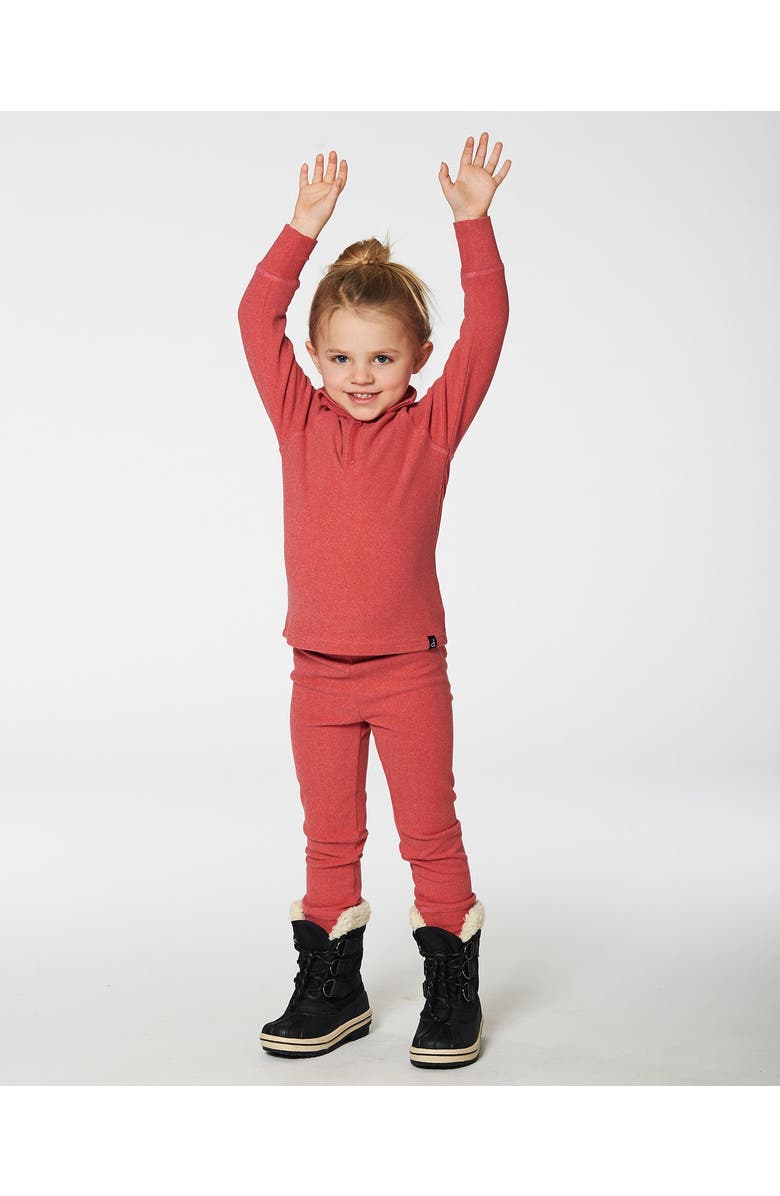 Deux par Deux Girl's Two Piece Thermal Underwear Set Coral, Alternate, color, 