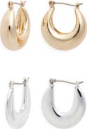 Ettika 2 Pairs of Mixed Metal Hoop Earrings