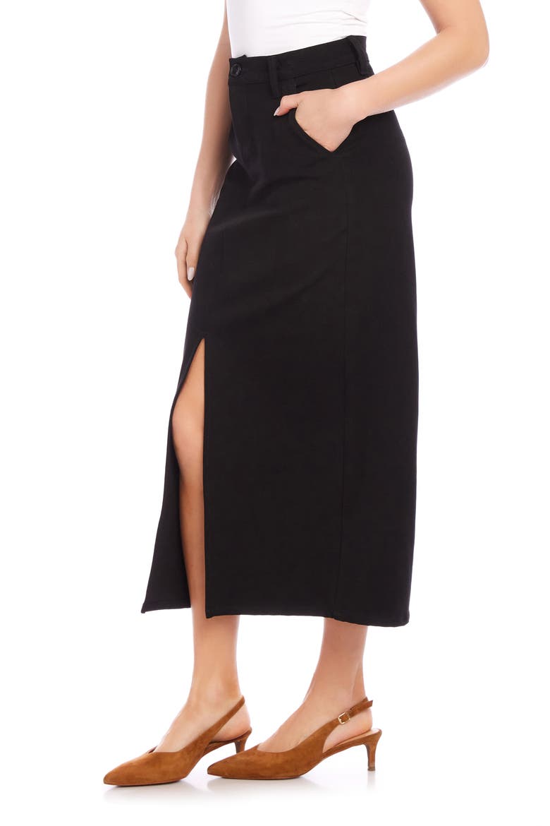 Chelsea Stretch Twill Skirt, Alternate, color, BLACK