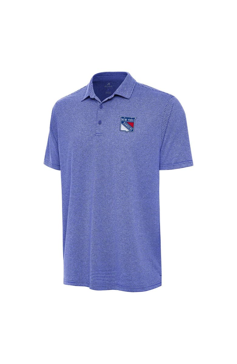 ANTIGUA Men's Antigua  Heather Royal New York Rangers Scheme Polo, Alternate, color, Heather Royal